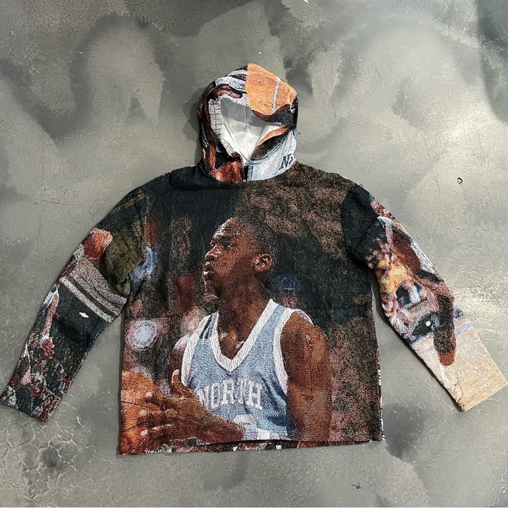 Tapestry Goat Pullover Hoodie Sz L Men’s